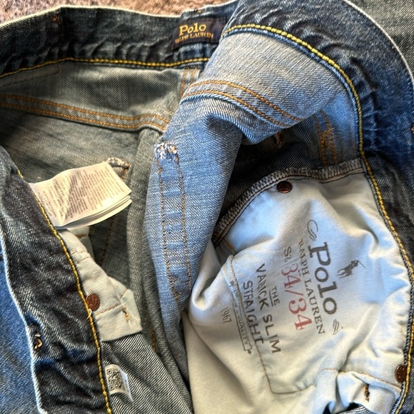 Polo Ralph Lauren Unique Distressed Varick Slim Straight 34 Men’s Jeans - Picture 8 of 13